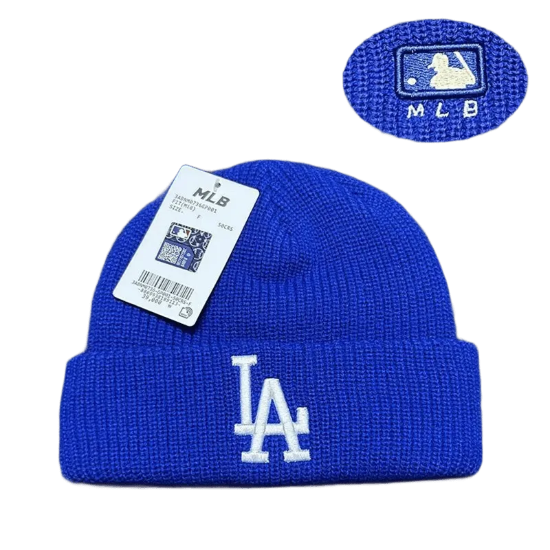 LA Dodgers Blue Wool Knit Beanie - Unisex Winter Cap