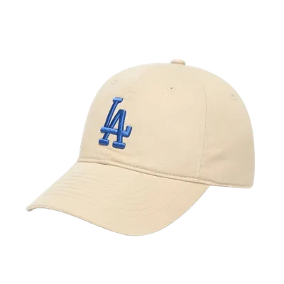 MLB Dodgers Beige Cotton Baseball Cap, Unisex Streetwear Hat