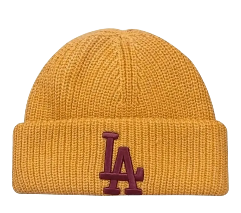 MLB Dodgers Yellow Knit Beanie for Men & Women