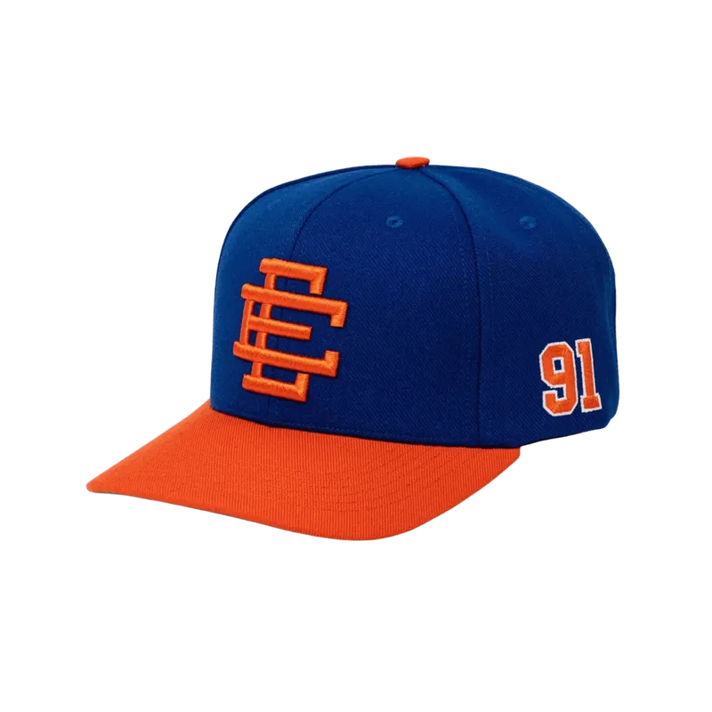 EE Classic Blue Orange Cotton Baseball Cap | UPF Sun Protection Streetwear