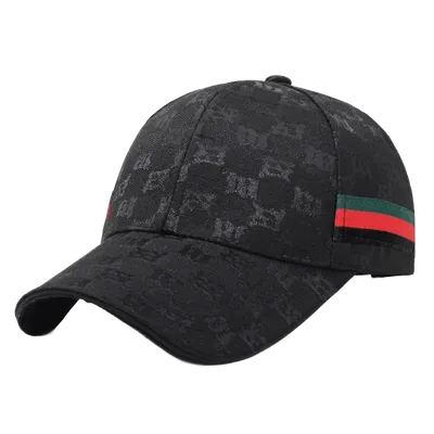Gucci Black Cotton Baseball Cap: Unisex Logo Hat