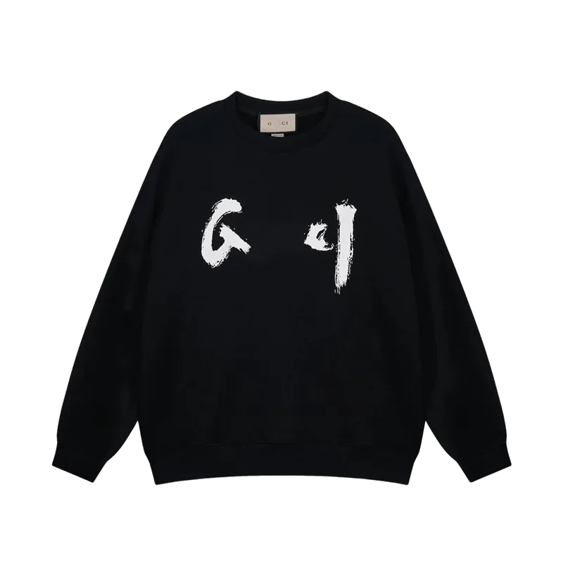 Gucci Black Hoodie with White G Logo Unisex