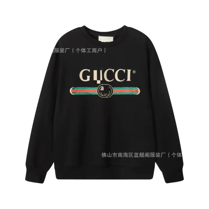 Gucci Black Hoodie: Cotton Logo Unisex Luxury
