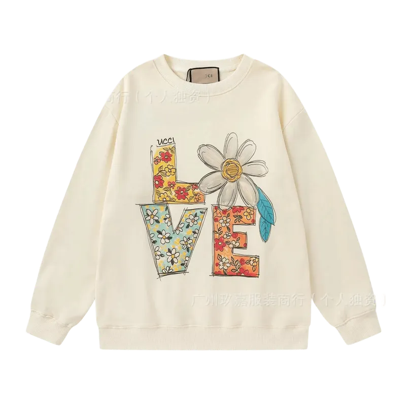 Gucci Floral Hoodie: White Cotton Unisex Winter Sweatshirt