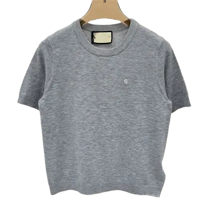 Gucci Light Grey 'G' Logo Unisex Knitwear Sweater