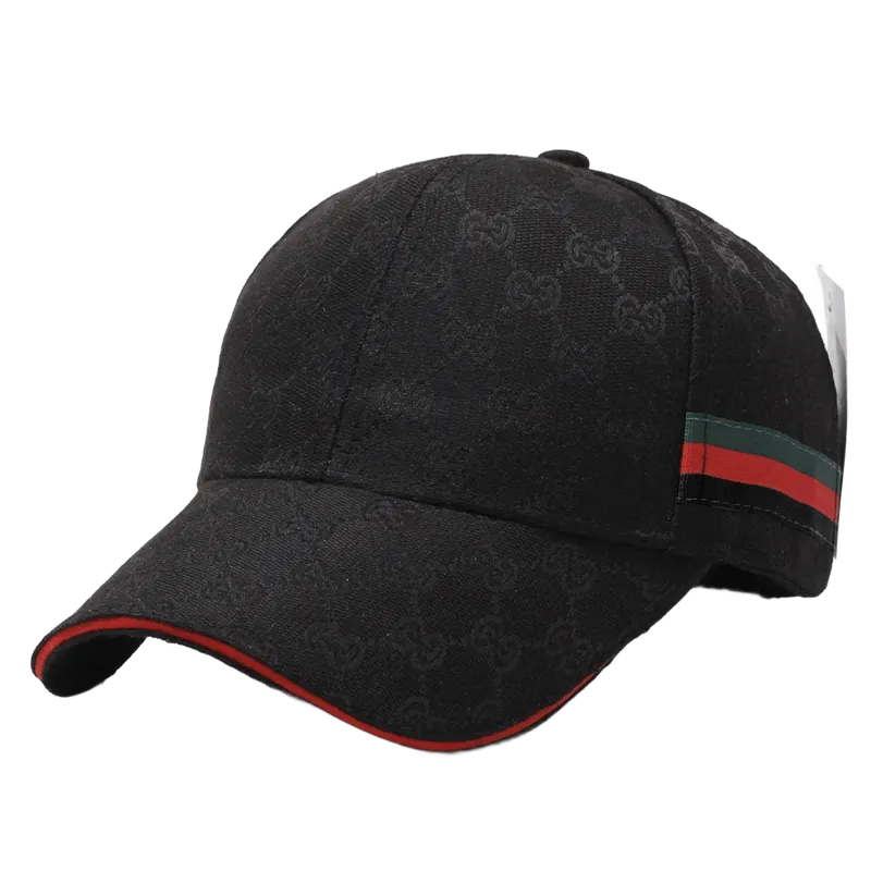 Gucci GG Baseball Cap: Black Unisex Hat with Red Green Stripe