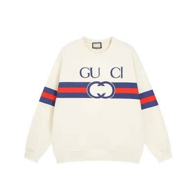 Gucci GG Logo Cotton Sweatshirt: Unisex Retro Hoodie
