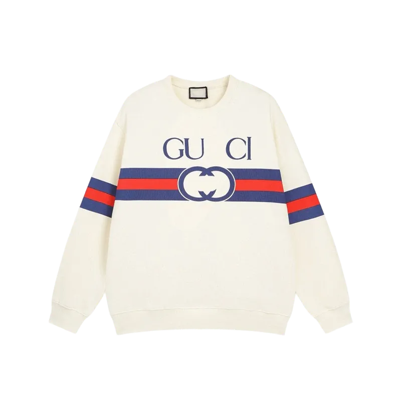 Gucci GG Logo Cotton Sweatshirt: Unisex Retro Hoodie