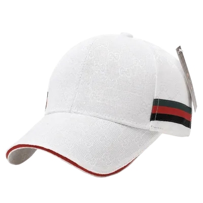 Gucci GG Print Baseball Cap: White, Red-Green Stripe Hat