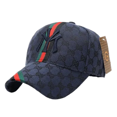 Gucci Navy Baseball Cap: Retro Unisex GG Logo Sun Hat