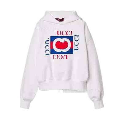Gucci White Hoodie: Classic GG Logo, Unisex & Warm