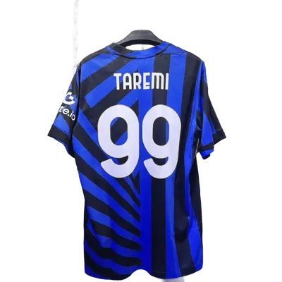 Inter Blue/Black Stripe Quick-Dry Football Jersey for Men