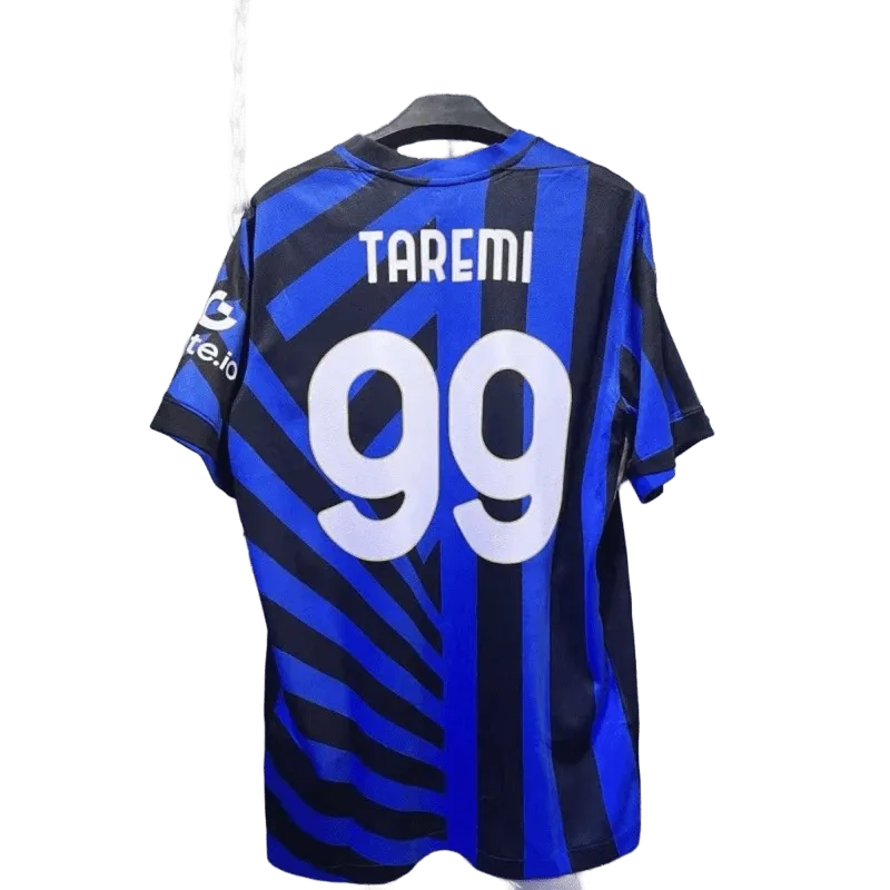 Inter Blue/Black Stripe Quick-Dry Football Jersey for Men