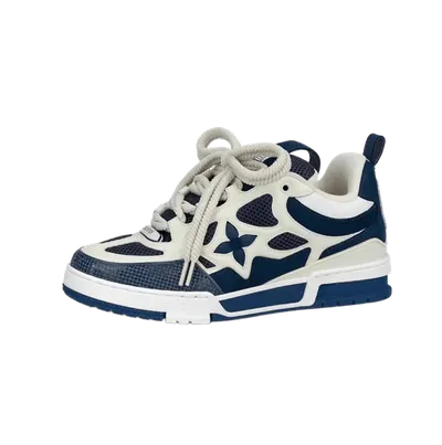 Louis Vuitton Blue White Four-Flower Sneakers, Unisex