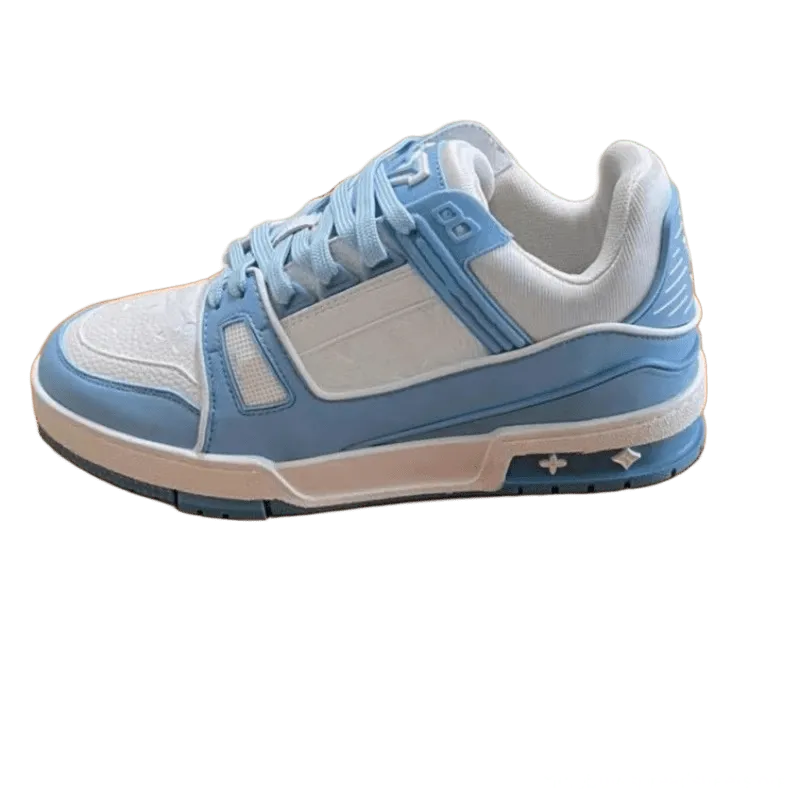 Louis Vuitton Blue White Unisex Sneakers - Minimalist Design