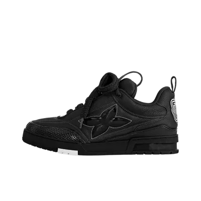 Louis Vuitton Monogram Black Leather Unisex Sneakers
