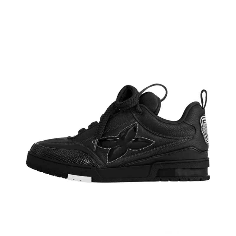 Louis Vuitton Monogram Black Leather Unisex Sneakers
