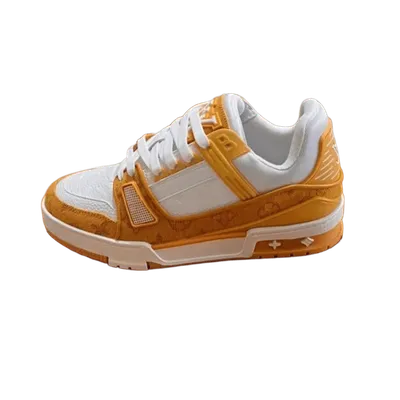Louis Vuitton Orange White Monogram Sneakers Unisex