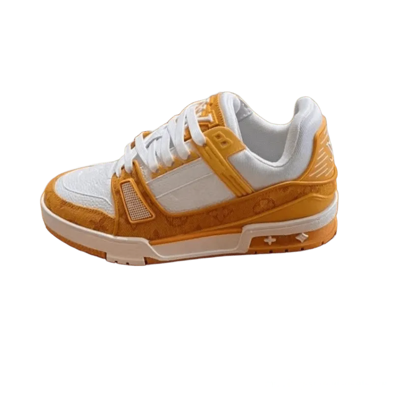 Louis Vuitton Orange White Monogram Sneakers Unisex
