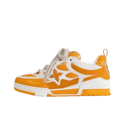 Louis Vuitton Orange White Star Sneakers | Leather Mesh