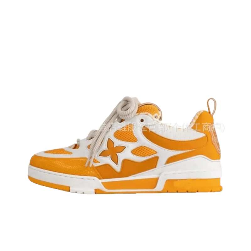 Louis Vuitton Orange White Star Sneakers | Leather Mesh
