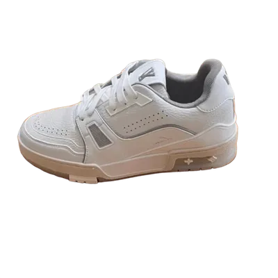 Louis Vuitton White Leather Sneakers: Unisex Classic