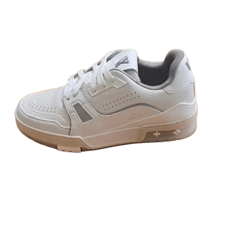 Louis Vuitton White Leather Sneakers: Unisex Classic