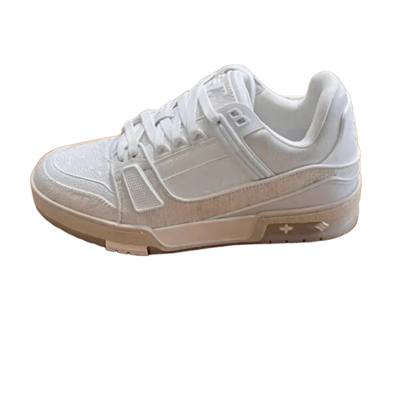 Louis Vuitton White Unisex Sneakers: Minimalist Classic