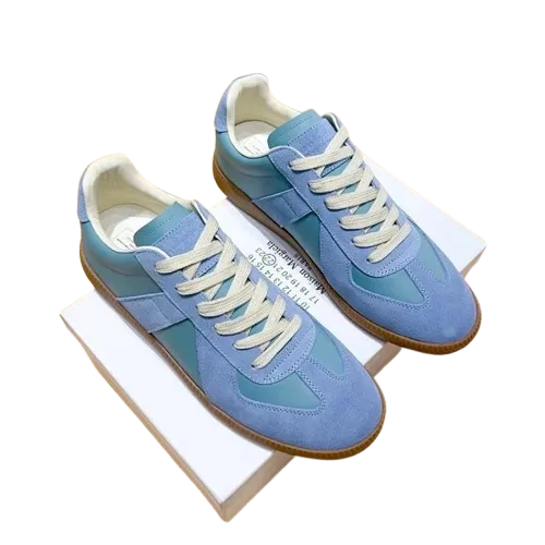 Maison Margiela Light Blue Leather Suede Unisex Sneakers