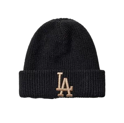 MLB LA Black Wool Beanie: Unisex Winter Knit Hat