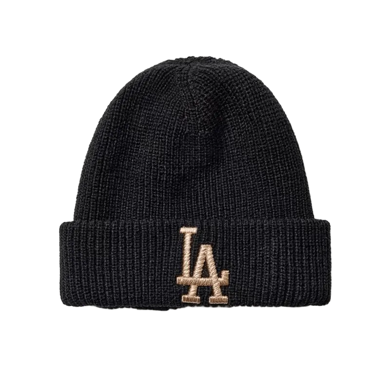 MLB LA Black Wool Beanie: Unisex Winter Knit Hat