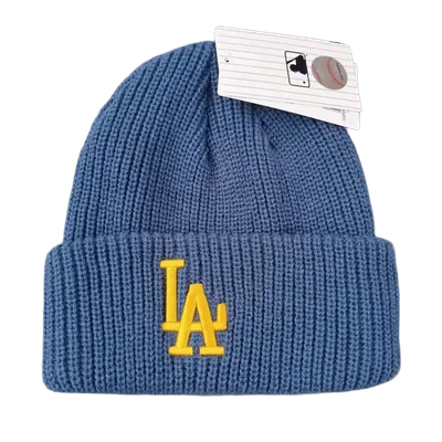 MLB LA Knit Beanie - Winter Hat Unisex Blue & Yellow Embroidery
