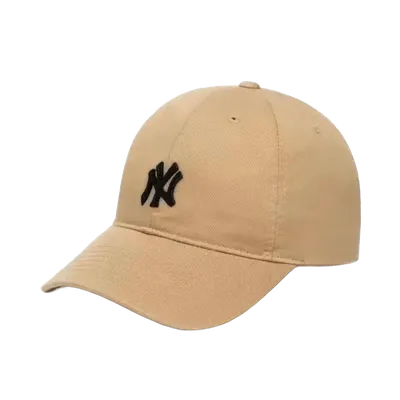MLB Beige NY Baseball Cap: Cotton Unisex Street Style Hat