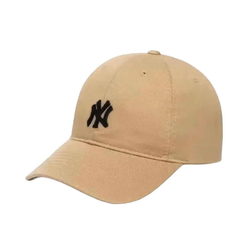 MLB Beige NY Baseball Cap: Cotton Unisex Street Style Hat