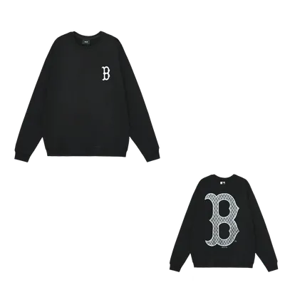 MLB Black Hoodie: Unisex Cotton Fleece with 'B' Logo