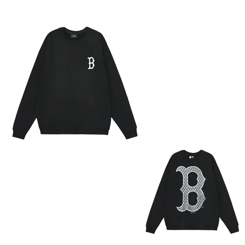 MLB Black Hoodie: Unisex Cotton Fleece with 'B' Logo