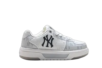 MLB Classic Light Grey Leather Sneakers Unisex Street Style Shoes