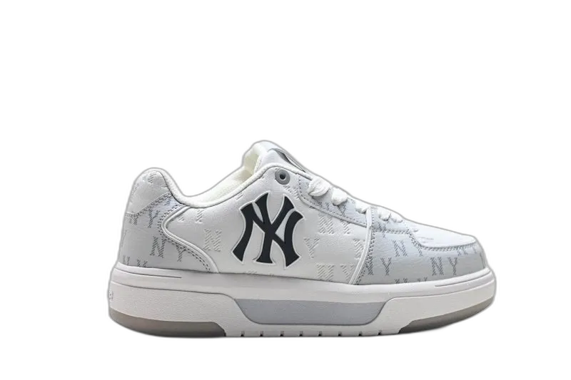 MLB Classic Light Grey Leather Sneakers Unisex Street Style Shoes