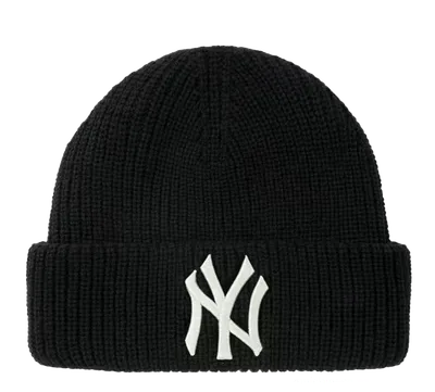 MLB NY Embroidered Knit Beanie - Black Winter Unisex Warm Hat