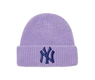 MLB NY Knit Beanie: Lavender Winter Cap, Unisex Warm Hat