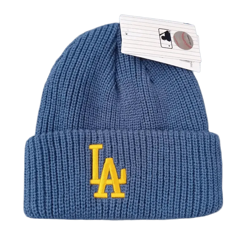 MLB LA Blue Wool Knit Cap: Winter Beanie Unisex Streetwear