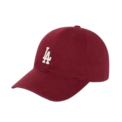 MLB LA Embroidered Cotton Baseball Cap, Wine Red