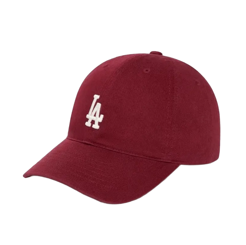 MLB LA Embroidered Cotton Baseball Cap, Wine Red