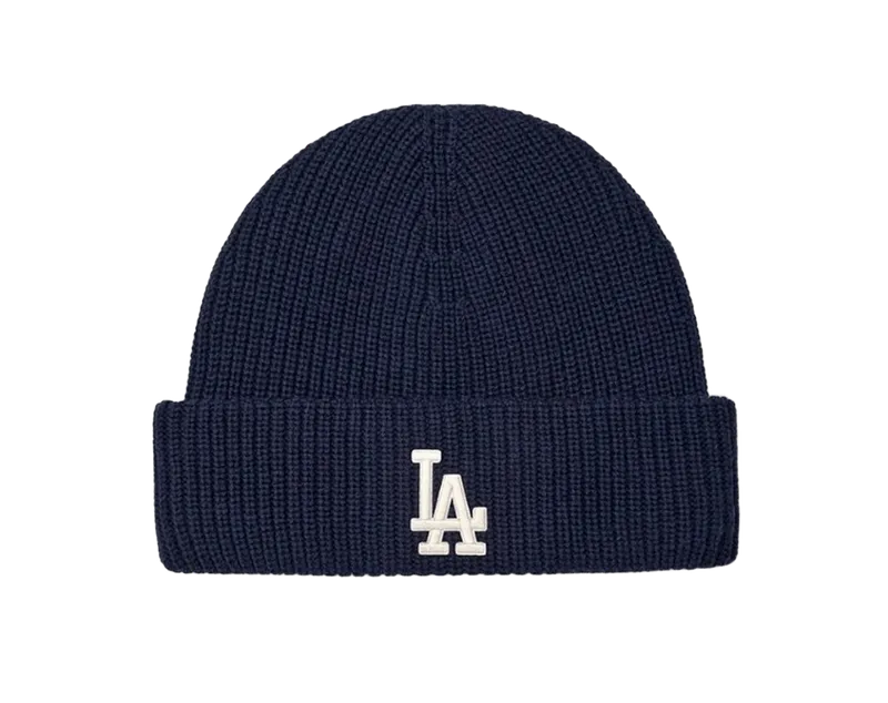 MLB Navy Wool Knit Cap: LA Logo Unisex Winter Hat