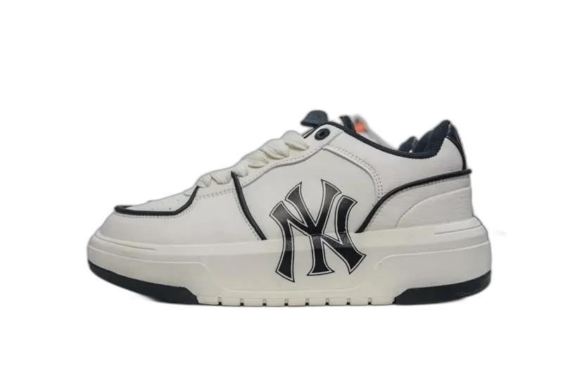 MLB NY Classic White Leather Sneakers, Unisex Streetwear