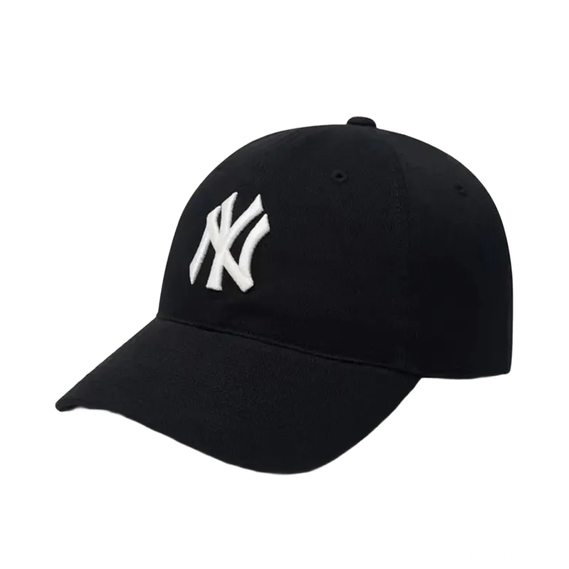 MLB NY Embroidered Cotton Baseball Cap - Black Unisex Hat