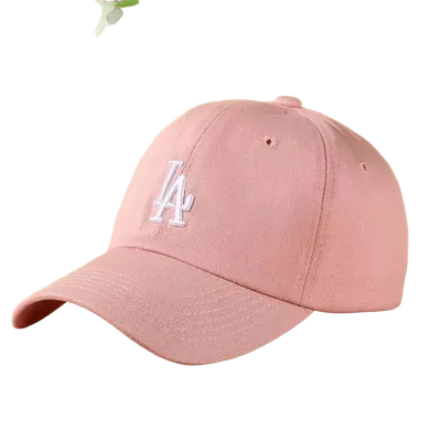 MLB Pink Cotton Baseball Cap with Embroidered LA Logo