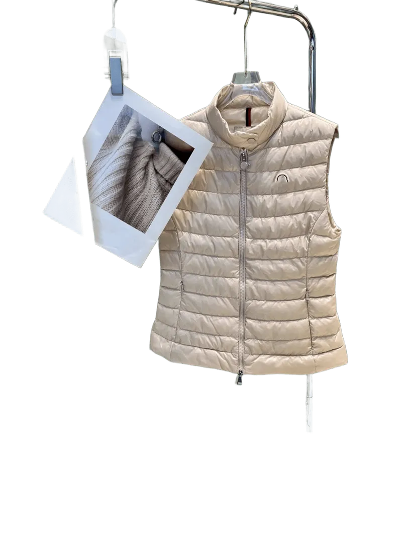 Moncler Beige Quilted Down Vest - Unisex Urban Winter Wear