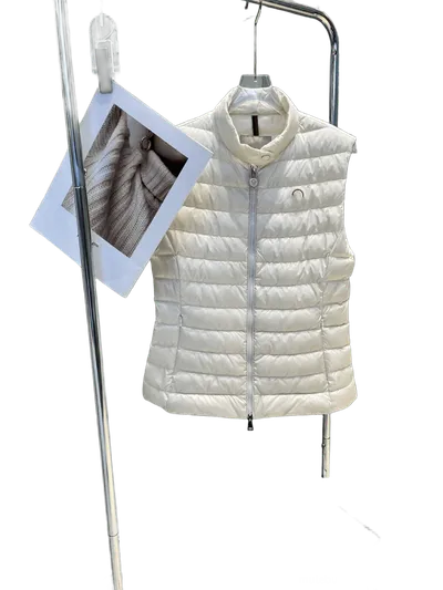 Moncler Beige Quilted Vest: Unisex Winter Puffer Gilet