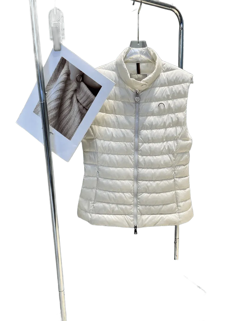 Moncler Beige Quilted Vest: Unisex Winter Puffer Gilet